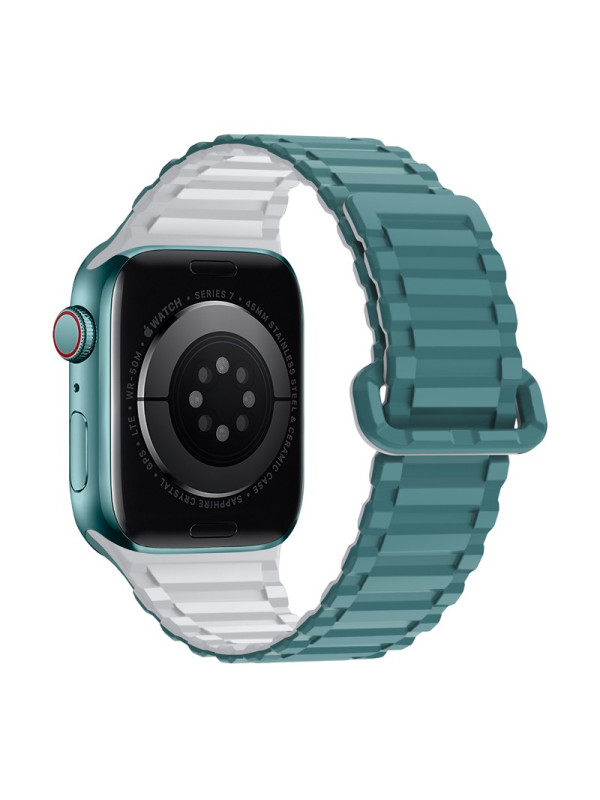 Watchband Hoco WA06 Flexible Military Pattern 42/44/45/49mm για Apple Watch 1/2/3/4/5/6/7/8/SE/Ultra Green Shirt Grey Silicon Band