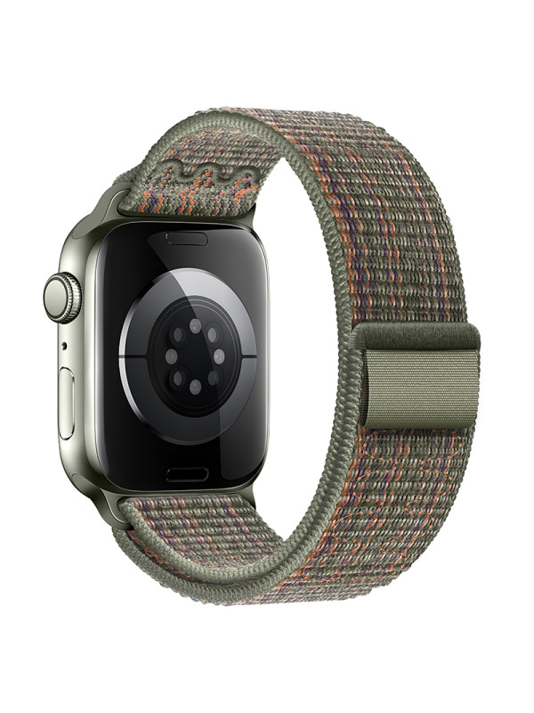 Watchband Hoco WA25 38/40/41mm Nylon Strap για Apple Watch series 1/2/3/4/5/6/7/8/9/SE/SE2 Dark Green and Orange