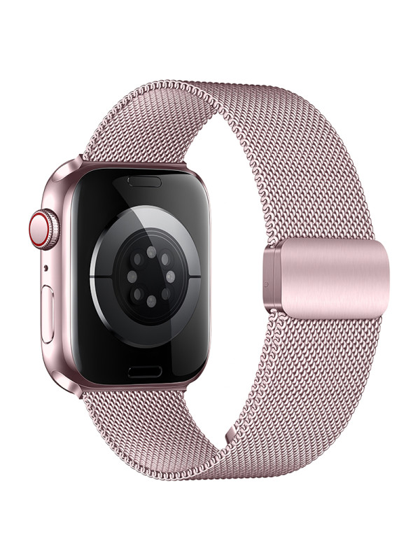 Watchband Hoco WA26 42/44/45/49mm Stainless Steel + Strong Magnetic για Apple Watch series 1/2/3/4/5/6/7/8/9/SE/SE2/Ultra/Ultra2 Rose Pink