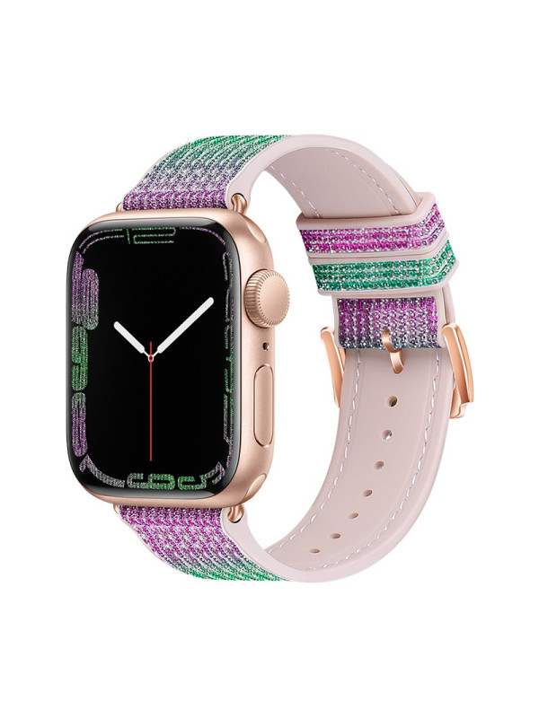 Watchband Hoco WA11 Diamond series 42/44/45/49mm για Apple Watch 1/2/3/4/5/6/7/8/SE/Ultra Μωβ Πράσινο Silicone Band