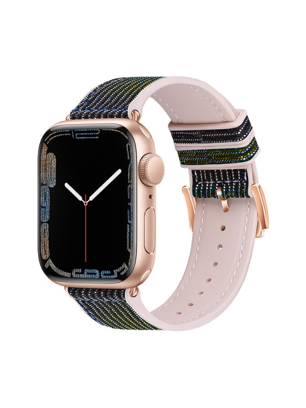 Watchband Hoco WA11 Diamond series 42/44/45/49mm για Apple Watch 1/2/3/4/5/6/7/8/SE/Ultra Μαύρο Χρυσό Μπλε Silicone Band