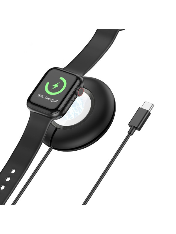 Ασύρματος Φορτιστής Hoco CW51 για iWatch 1-9/SE/SE2/Ultra/Ultra2 Μαύρος