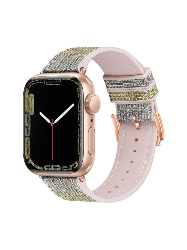 Watchband Hoco WA11 Diamond series 42/44/45/49mm για Apple Watch 1/2/3/4/5/6/7/8/SE/Ultra Silver Yellow Silicone Band