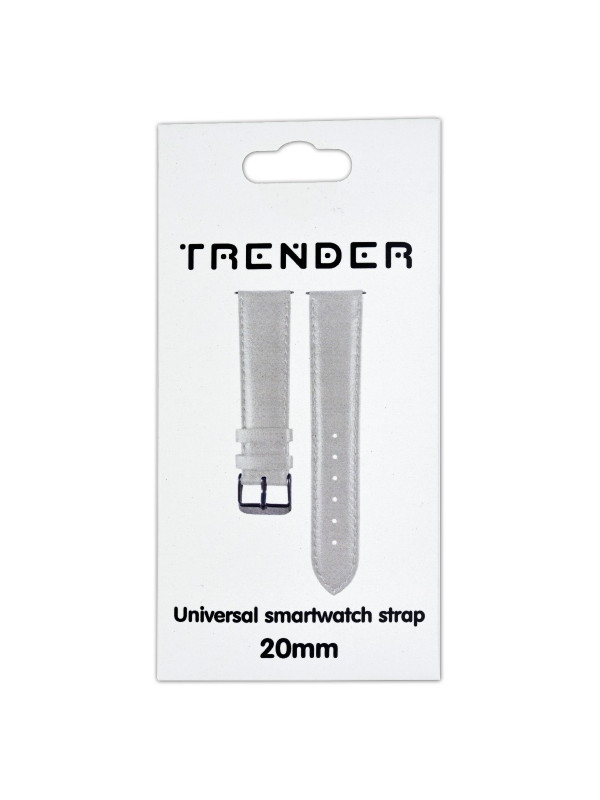 Ανταλλακτικό Λουράκι Trender TR-FX20WH Δερματίνη 20mm Λευκό