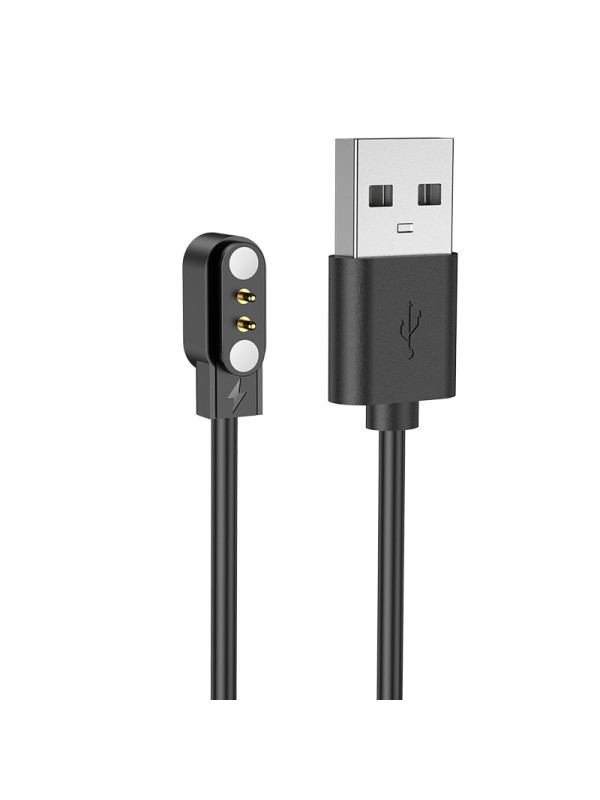 Φορτιστής Hoco για Y17 Smart Sports Watch Μαύρος Απόσταση Μαγνητών: 0,5mm Απόσταση Επαφών: 0,3mm