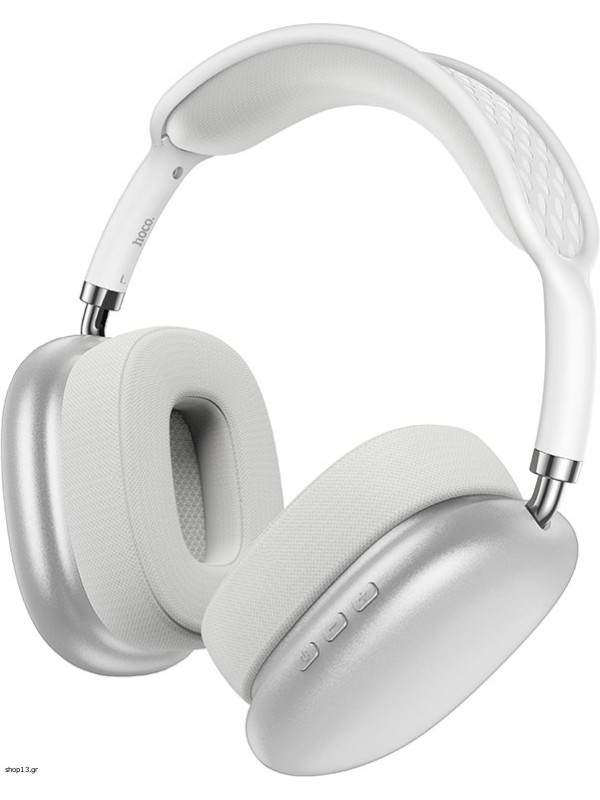 Wireless Ακουστικά Stereo Hoco. ESD15 Max Shadow V5.3 400mAh ANC με υποδοχή Micro SD, Μικρόφωνο και AUX Ασημί