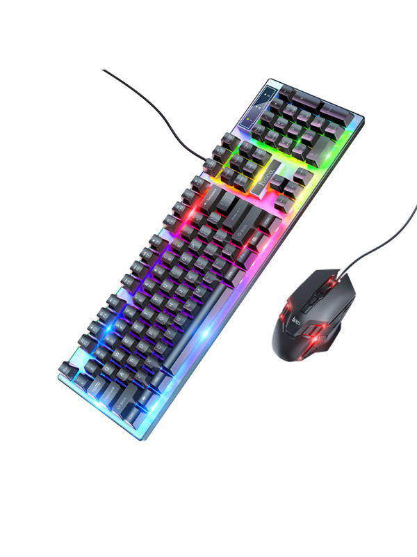 Σετ Πληκτρολόγιο και Ποντίκι Ενσύρματα Hoco GM18 Luminous 104 Πλήκτρα Μαύρο