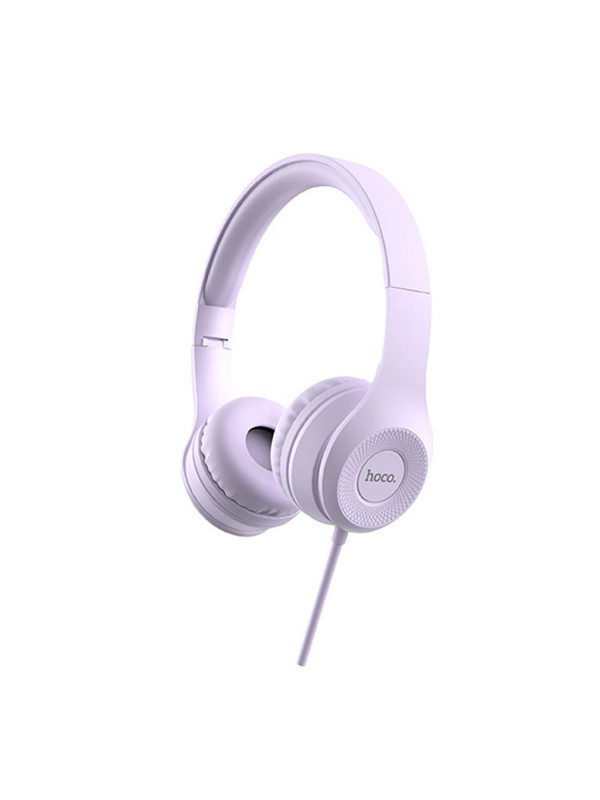 Ακουστικά Stereo Hoco W21 Graceful Charm 3.5mm με Μικρόφωνο Μωβ
