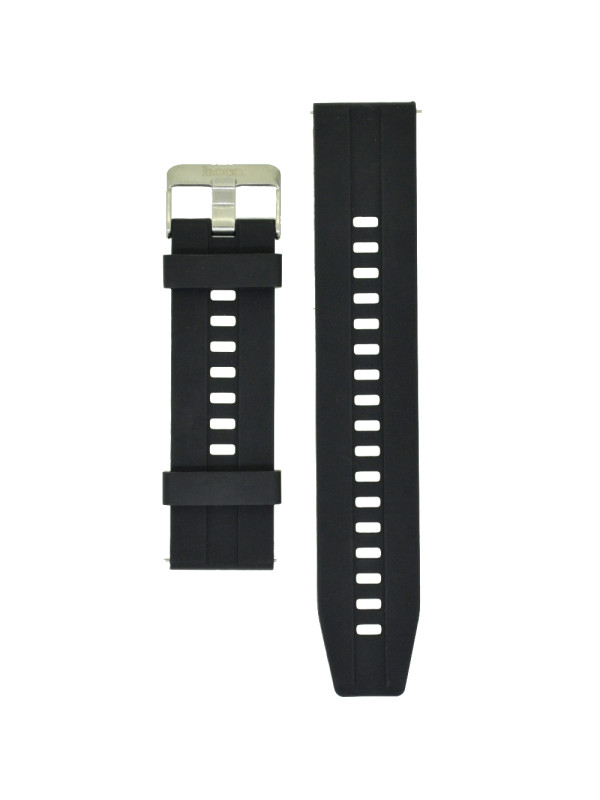 Ανταλλακτικό Watchband Hoco 20mm Universal Μαύρο Silicon Band με Ασημί Αγκράφα