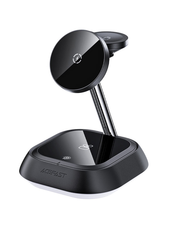 Επιτραπέζια Βάση Ασύρματης Φόρτισης Acefast E16 3-σε-1 20.5W για Φόρτιση 3 Συσκευών με LED Φωτισμό Μαύρη