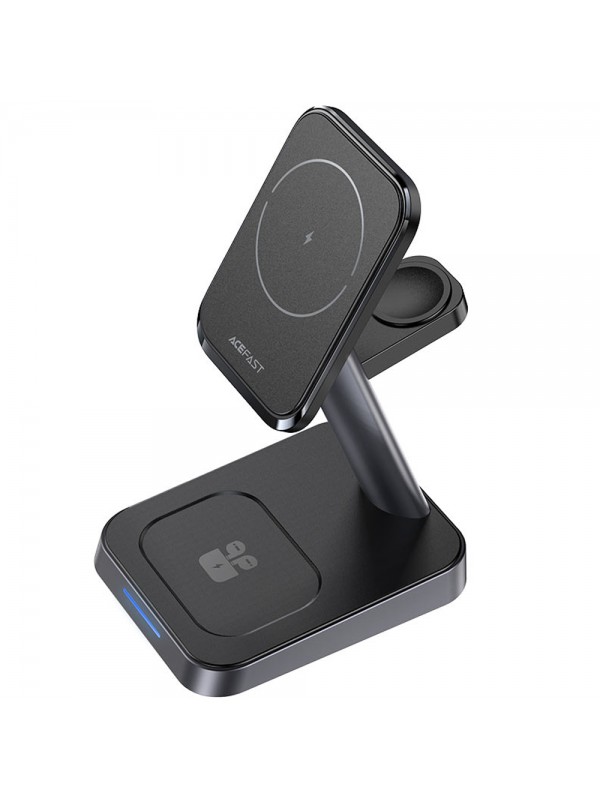 Επιτραπέζια Βάση Ασύρματης Φόρτισης Acefast E3 3-σε-1 15W με LED Ένδειξη για Φόρτιση 3 Συσκευών Μαύρη