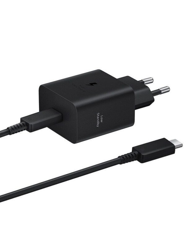 Φορτιστής Ταξιδίου Samsung Super Fast Charging T4511XBE 45W USB-C και Καλώδιο USB-C σε USB-C Μαύρο 1.8m