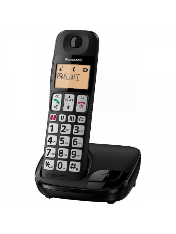 Ασύρματο Ψηφιακό Τηλέφωνο Panasonic  KX-TGE310EU Μαύρο με Ανοικτή Συνομιλία και Μεγάλα Πλήκτρα Μαύρο Χωρίς Ελληνικό Μενου