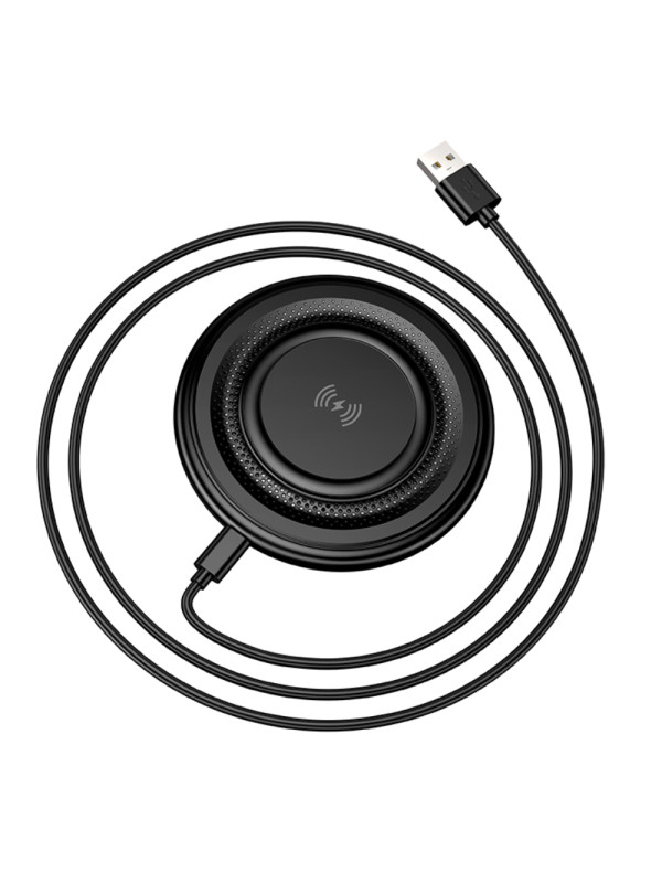 Ασύρματος Φορτιστής Borofone BQ40 Crown Magnetic Magsafe 15W με Καλώδιο USB-A Μαύρος