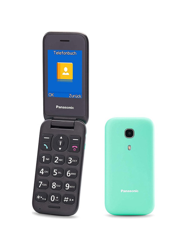 Panasonic KX-TU400EXC Τιρκουάζ 2.4" με MicroSD μέχρι 32GB, Bluetooth, Κάμερα, Μεγάλα Γράμματα και Πλήκτρο SOS