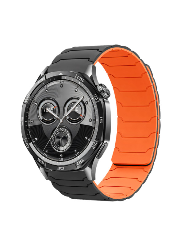 Watchband Hoco WH21 Flexible Silicon Μαγνητικό για Samsung Huawei Xiaomi Vivo OPPO κα 22mm Universal Μαύρο με Πορτοκαλί