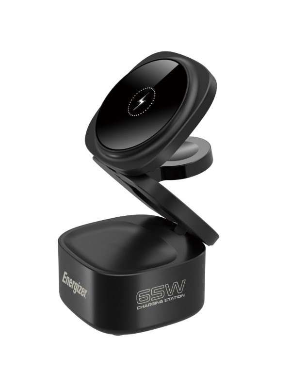 Επιτραπέζιος Φορτιστής 5 σε 1 Energizer WCP311 65W με 1xUSB-C 65W 1xUSB-A 18W και Ασύρματη Φόρτιση 15W Μάυρος