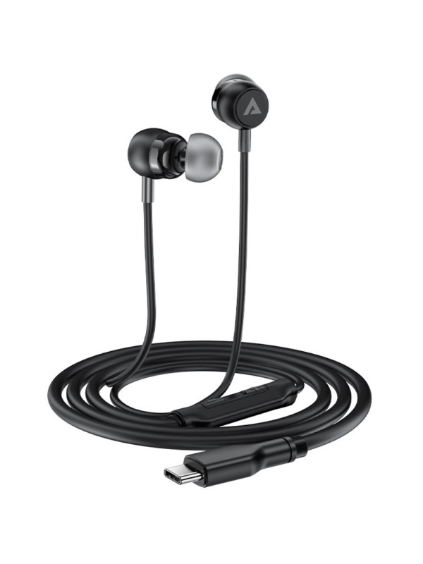 Hands Free Silicon Acefast L8 Earphones Stereo USB-C με Μικρόφωνο 1.2m Μαύρα Συμβατά με Όλες τις Συσκευές USB-C