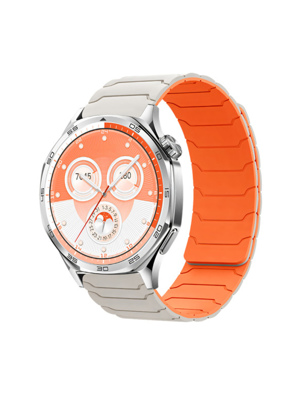 Watchband Hoco WH21 Flexible Silicon Μαγνητικό για Samsung Huawei Xiaomi Vivo OPPO κα 22mm Universal Λευκό με Πορτοκαλί