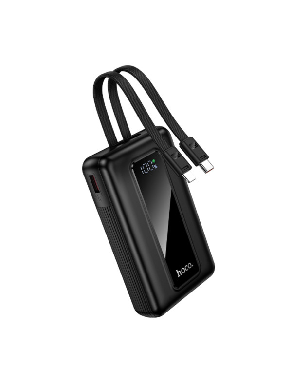 Power Bank Hoco J162A 20000mAh PD20W+22.5W QC με Θύρες USB+USB-C Ενσωματωμένα Καλώδια USB-C+Lighting και LED Ένδειξη Μαύρο