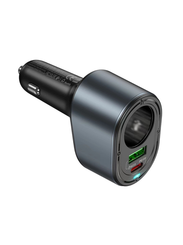Φορτιστής Αυτοκινήτου Hoco Z56 Friend Dual USB Fast Charge PD35W+QC3.0  με Υποδοχή Αναπτήρα Μαύρος