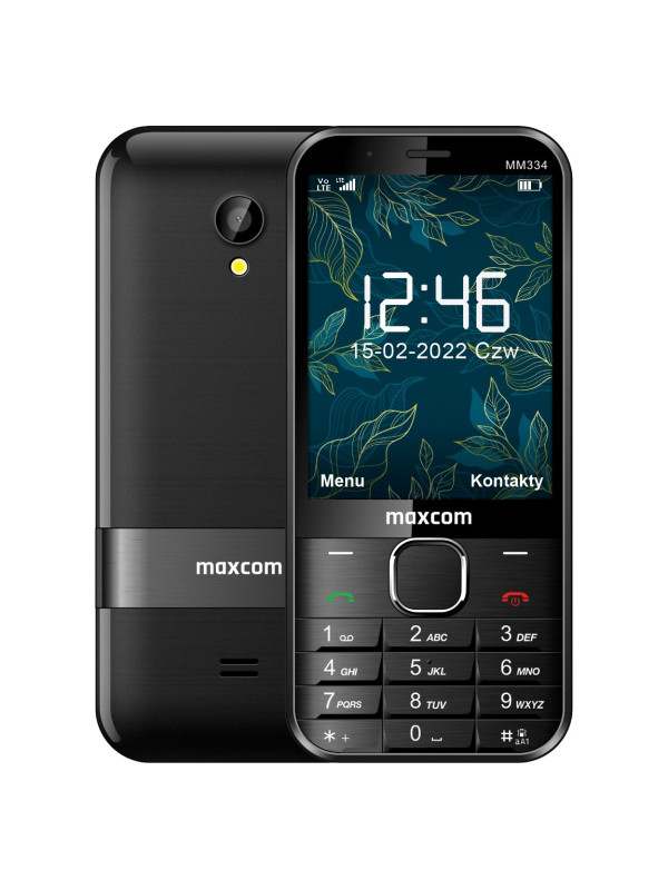 Maxcom MM334 3.2" με Bluetooth, 4G VoLTE, USB-C, Ραδιόφωνο, Κάμερα, Φακό και Μεγάλα Γράμματα Μαύρο