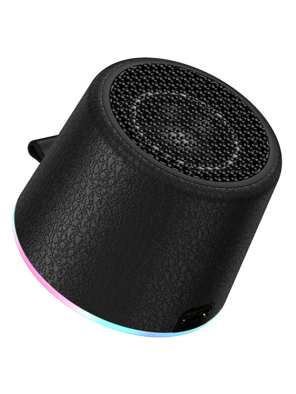Φορητό Ηχείο Wireless Hoco HC49 Shine Mini Μαγνητικό TWS Hi-Fi Audio v6.0 700mAh 8W εως 4 Ώρες Αναπαραγωγής και Πολύχρωμο Φωτισμό Μαύρο