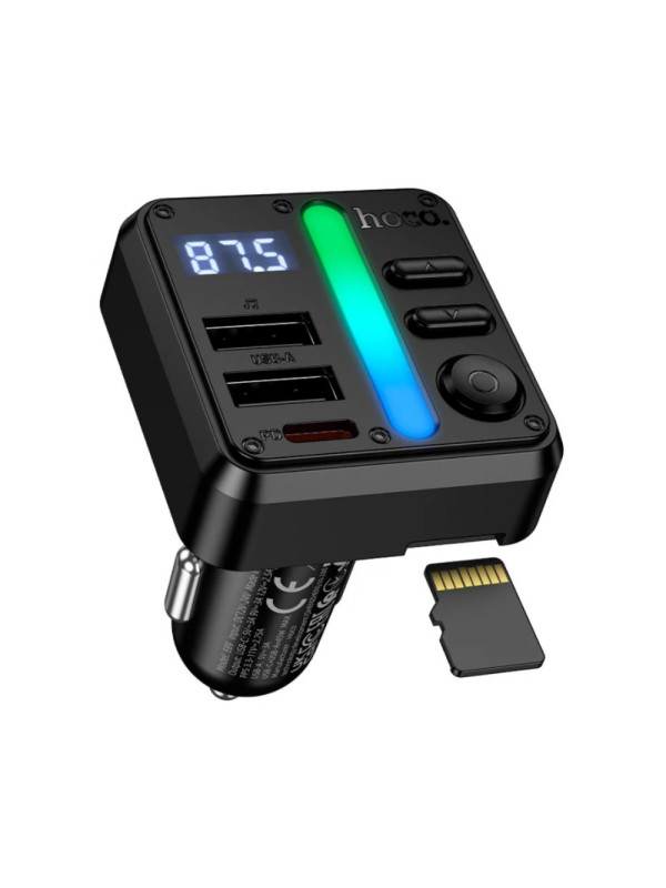 Bluetooth FM Transmitter Hoco E89 Libre 45W με 2xUSB-A και 1xUSB-C PD30W BT v5.4 Υποστηρίζει Αναπαραγωγή Μουσικής απο USB ή Κάρτα SD και Απάντηση Κλήσεων