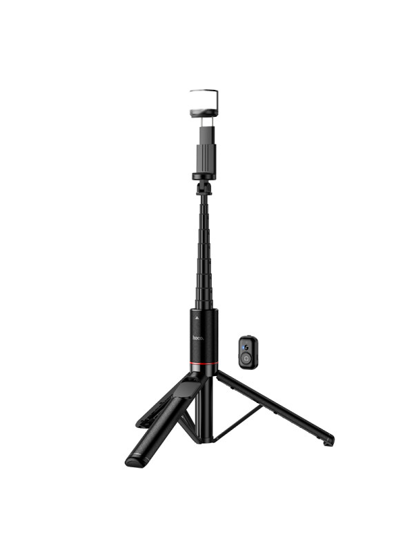 Selfie Stick Hoco K34 Spring και Τρίποδο για Συσκευές 4.5"- 7" Επεκτεινόμενo εως 1.36m με Τηλεχειριστήριο και Φωτισμό