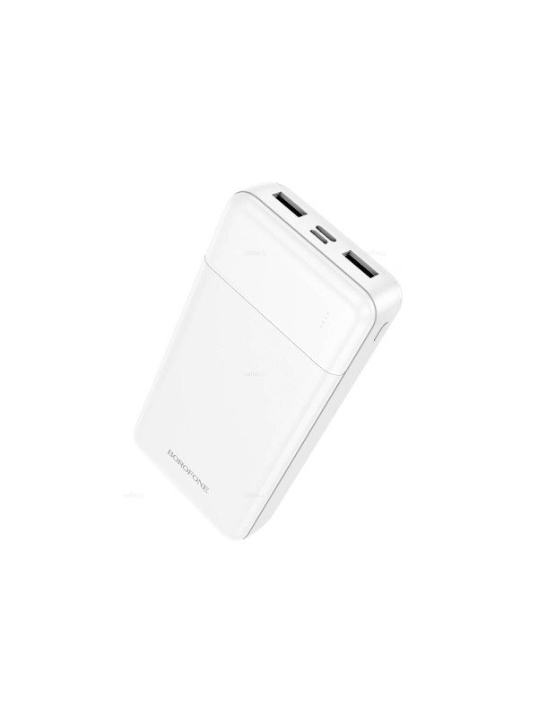 Power Bank Borofone BJ88A Clever 20000mAh 5V/2A με 4 Θύρες 1xUSB-C 2xUSB-A 1xMicroUSB και LED Ένδειξη Μπαταρίας Λευκό