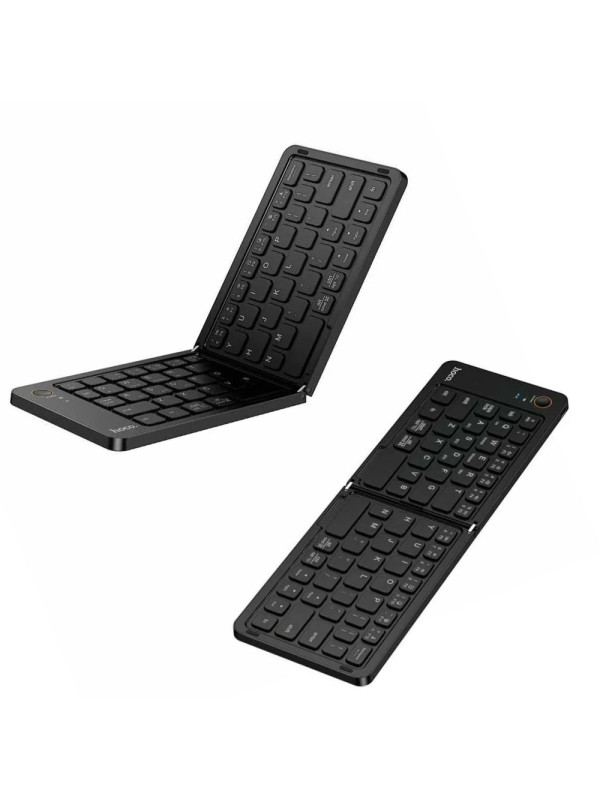 Ασύρματο Mini Πληκτρολόγιο Hoco GM71 Proficient Ultra-thin Αναδιπλούμενο 67 Πλήκτρων Αθόρυβο Bluetooth v5.2 180mAh Μαύρο