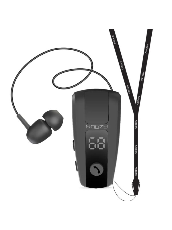 Bluetooth Hands Free Noozy Roller BH69 V 6.0 με LED Οθόνη Δόνηση και Strap Λαιμού Multi Pairing Μαύρο με 11 Ώρες Λειτουργίας
