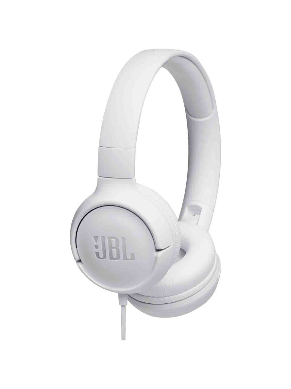 Ακουστικά Stereo On-ear JBL Tune 500 3.5mm Pure Bass Sound με Μικρόφωνο JBLT500WHT Λευκό