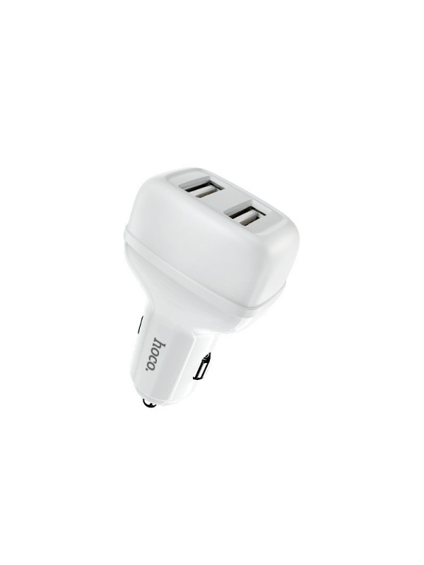 Φορτιστής Αυτοκινήτου Hoco Z36 Leader 12W με 2 Εξόδους USB 5V 2.4A Max Λευκό