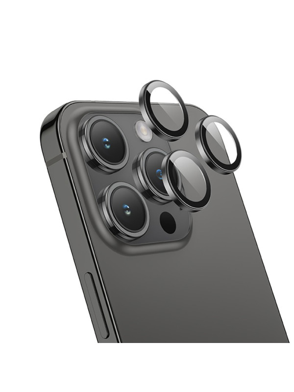 Προστασία Κάμερας Hoco 3D Metal V14 για Apple iPhone 15 Pro 15 Pro Max 16 Pro 16 Pro Max Space Grey