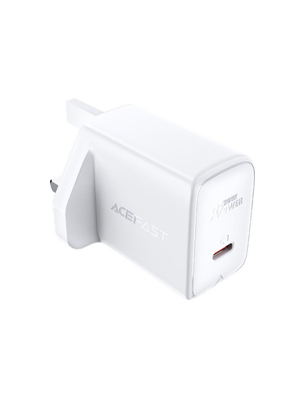 Φορτιστής Ταξιδίου Acefast A4 Fast Charging USB-C PD20W Λευκός με UK Plug