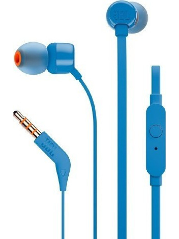 Hands Free JBL Tune 160 In-ear 3.5mm 9mm Dynamic Driver Pure Bass Sound με Μικρόφωνο JBLT160BLU 1.2m Μπλε
