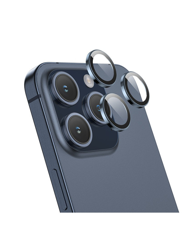 Προστασία Κάμερας Hoco 3D Metal V14 για Apple iPhone 15 Pro 15 Pro Max 16 Pro 16 Pro Max Dark Blue