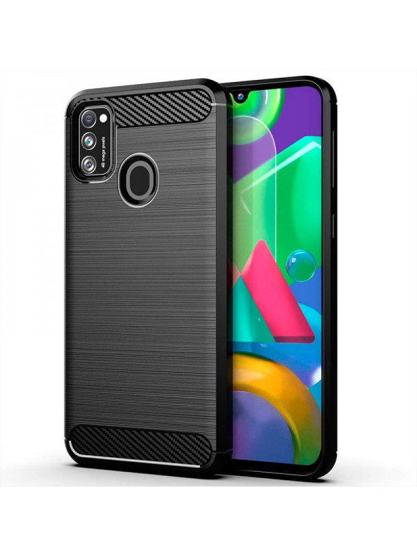 Θήκη TPU Ancus Carbon Series για Samsung M21 M215F M30s M307F M31 M315F Μαύρη
