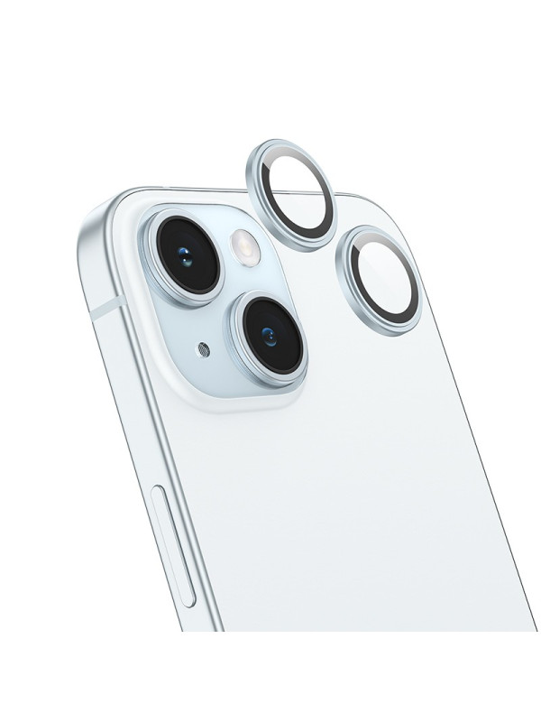 Προστασία Κάμερας Hoco 3D Metal V14 για Apple iPhone 15 / 15 Plus Γαλάζιο