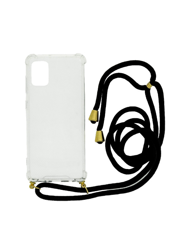 Θήκη Ancus Crossbody για Samsung SM-A217F Galaxy A21s Διάφανη με Κορδόνι Μαύρο