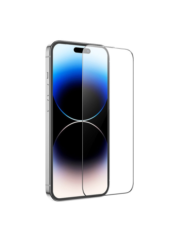 Tempered Glass Hoco G1 0.33mm Flash Attach Full Silk Screen HD για Apple iPhone 14 Pro Μαύρο