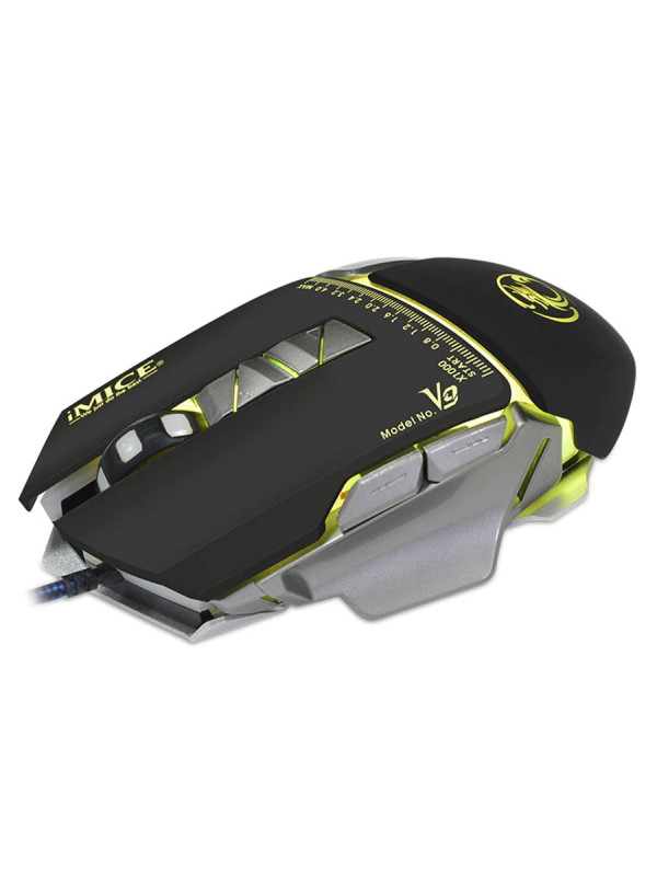 Ενσύρματο Ποντίκι iMICE V9 Gaming 7D με 7 Πλήκτρα, 2400 DPI, Multimedia και LED Φωτισμό. Μαύρο-Γκρι