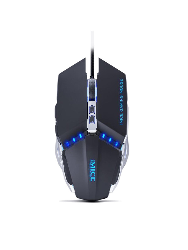 Ενσύρματο Μηχανικό Ποντίκι iMICE T80 Gamer 6D με 6 Πλήκτρα, 3200 DPI και LED Φωτισμό. Μαύρο
