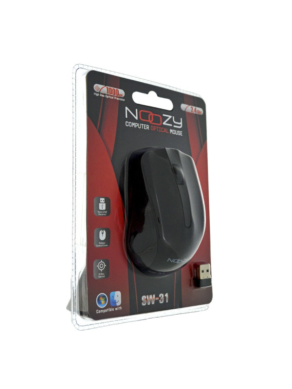 Ασύρματο Ποντίκι Noozy SW-31 USB 3D με 3 Πλήκτρα και 1000DPI Μαύρο