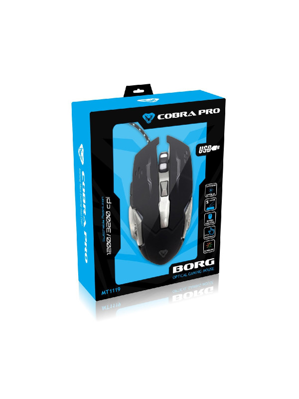 Ενσύρματο Ποντίκι Media-Tech COBRA PRO BORG MT1119 5 Πλήκτρων + Ροδέλα Κύλισης Κατάλληλο και για Αριστερόχειρες