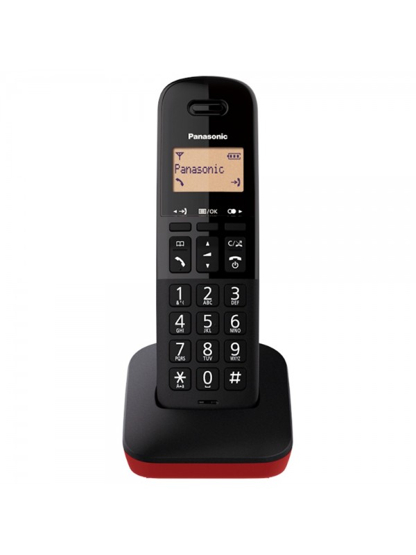 Ασύρματο Ψηφιακό Τηλέφωνο Panasonic KX-TGB610GRR Μαύρο-Κόκκινο με Πλήκτρο Αποκλεισμού Κλήσεων