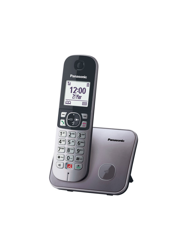 Ασύρματο Ψηφιακό Τηλέφωνο Panasonic KX-TG6851GRM Γκρί με Δυνατότητα Λειτουργίας σε Διακοπή Ρεύματος, Μεγάλη Οθόνη και Ανοιχτή Ακρόαση