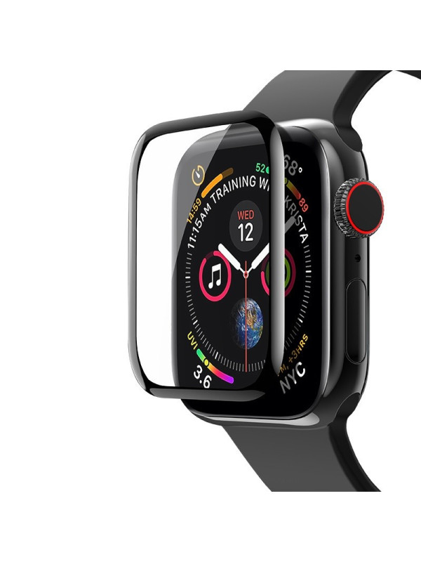 Tempered Glass Hoco 0.15mm Curved Silk Screen 44mm για Apple Watch 4 Μαύρο