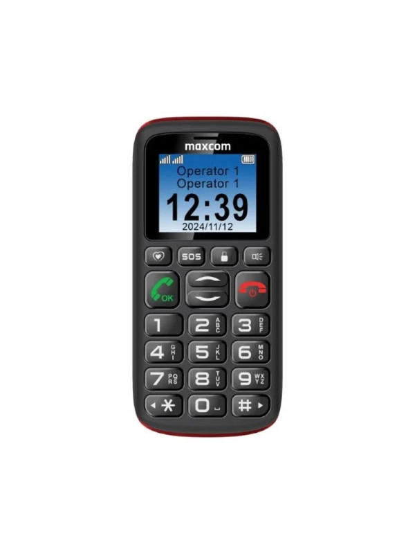 Maxcom MM428 L (Dual Sim) 1.8" με Μεγάλα Πλήκτρα, Ραδιόφωνο (Λειτουργεί χωρίς Handsfree), Φακό και Πλήκτρο Έκτακτης Ανάγκης Μαύρο